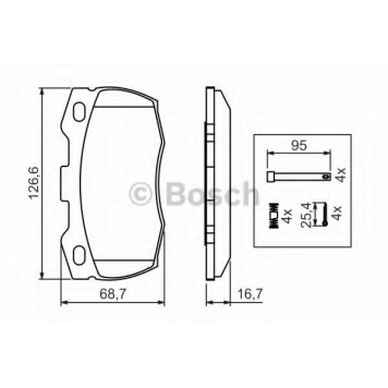 Колодки тормозные дисковые для LAND ROVER DEFENDER(LD,LD#) <b>BOSCH 0 986 494 291</b>