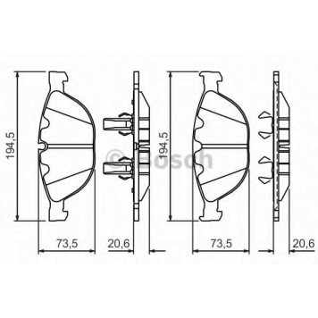 Колодки тормозные дисковые для BMW 5(E60,E61), 6(E63,E64), 7(E65,E66,E67) <b>BOSCH 0 986 494 349</b>