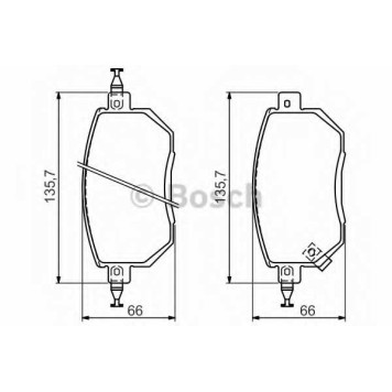 Колодки тормозные дисковые для NISSAN CEFIRO(J31), MURANO(Z50) <b>BOSCH 0 986 494 366</b>
