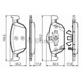 Колодки тормозные дисковые для HONDA ACCORD(CU), CIVIC(FK) <b>BOSCH 0 986 494 383</b>