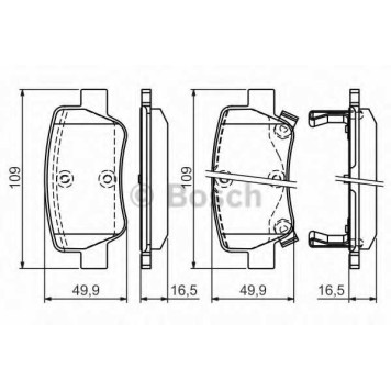 Колодки тормозные дисковые для TOYOTA AVENSIS(ADT27,ZRT27) <b>BOSCH 0 986 494 403</b>