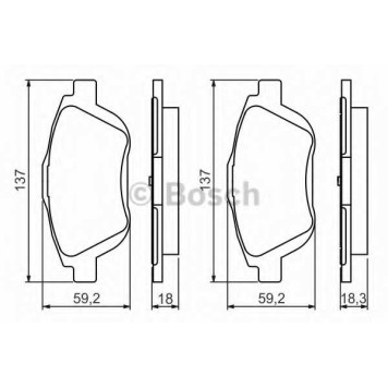 Колодки тормозные дисковые для CITROEN C3, DS3 / PEUGEOT 2008 <b>BOSCH 0 986 494 438</b>