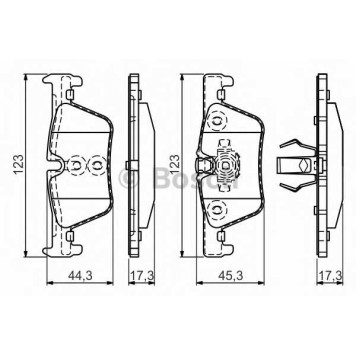 Колодки тормозные дисковые для BMW 1(F20,F21), 2(F22,F23,F87), 3(F30,F31,F34,F35,F80), 4(F32,F33,F36,F82,F83) <b>BOSCH 0 986 494 554</b>