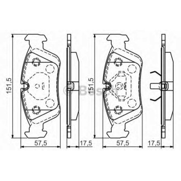 Колодки тормозные дисковые для BMW 3(E36,E46), Z3(E36), Z4(E85) <b>BOSCH 0 986 495 060</b>