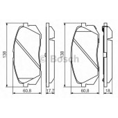 Колодки тормозные дисковые для HYUNDAI ix35(EL,ELH,LM) / KIA SPORTAGE(SL) <b>BOSCH 0 986 494 559</b>