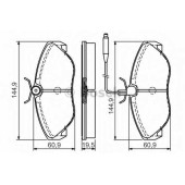 Колодки тормозные дисковые для CITROEN JUMPER(230,230L,230P,244,Z#) / FIAT DUCATO(230,230L) / PEUGEOT BOXER(230L,230P,244,Z#,ZCT#) <b>BOSCH 0 986 495 056</b>