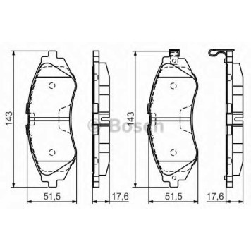 Колодки тормозные дисковые для CHEVROLET EPICA(KL1#), EVANDA, LANOS / DAEWOO EVANDA(KLAL), LANOS(KLAT), LEGANZA(KLAV), NUBIRA(KLAJ) <b>BOSCH 0 986 495 059</b>