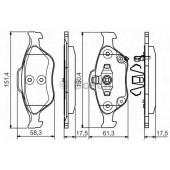 Колодки тормозные дисковые для DAIHATSU CHARADE / TOYOTA YARIS(KSP13#, KSP9#, NCP13#, NCP9#, NHP13#, NLP13#, NSP13#, NSP9#, SCP9#, ZSP9#) <b>BOSCH 0 986 495 093</b>