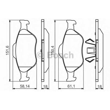 Колодки тормозные дисковые для FORD FIESTA, FOCUS, FUSION, KA, PUMA, STREET KA / MAZDA 121, 2 <b>BOSCH 0 986 495 220</b>