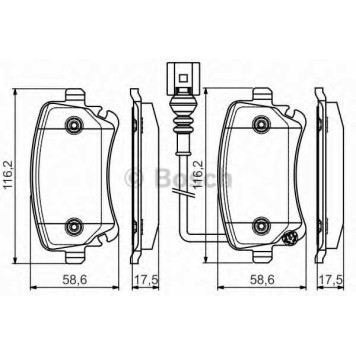 Колодки тормозные дисковые для VW MULTIVAN, TRANSPORTER <b>BOSCH 0 986 495 094</b>