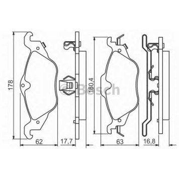 Колодки тормозные дисковые для OPEL ASTRA(F07#, F08#, F35#, F48#, F67, F69#, F70) <b>BOSCH 0 986 495 223</b>