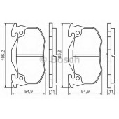 Колодки тормозные дисковые для CITROEN SAXO, XSARA, ZX / PEUGEOT 106, 205, 206, 207, 306, 309 / RENAULT 11, 9, CLIO, MEGANE, SUPER 5, THALIA <b>BOSCH 0 986 495 236</b>