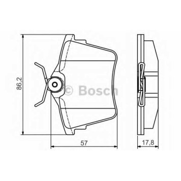 Колодки тормозные дисковые для CITROEN C5(RD#,RE#,TD#) / PEUGEOT 407(6C#,6D#,6E#), 607(9D,9U) <b>BOSCH 0 986 495 090</b>