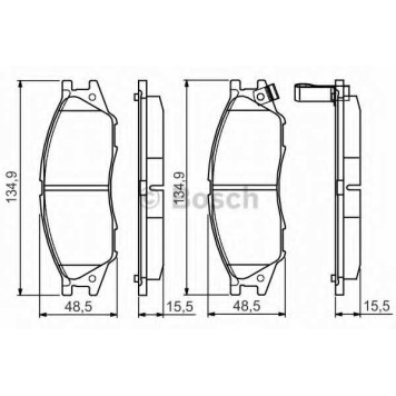 Колодки тормозные дисковые для NISSAN ALMERA(B10,N16), SUNNY <b>BOSCH 0 986 495 146</b>