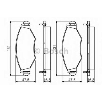 Колодки тормозные дисковые для PEUGEOT 206(2A/C,2E/K,T3E) <b>BOSCH 0 986 495 244</b>