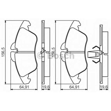 Колодки тормозные дисковые для MERCEDES SPRINTER(901, 902, 903, 904, 905, 909), V(638/2), VITO(638) <b>BOSCH 0 986 495 245</b>