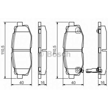 Колодки тормозные дисковые для SUBARU BRZ, FORESTER(SJ), LEGACY(BM,BR), OUTBACK(BM,BR), TRIBECA(B9) <b>BOSCH 0 986 495 135</b>
