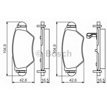 Колодки тормозные дисковые для OPEL ASTRA(F07#, F08#, F35#, F48#, F67, F69#, F70), ZAFIRA(F75#) <b>BOSCH 0 986 495 250</b>