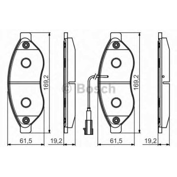 Колодки тормозные дисковые для CITROEN JUMPER / FIAT DUCATO(250,290) / PEUGEOT BOXER <b>BOSCH 0 986 495 096</b>