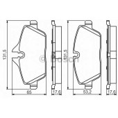 Колодки тормозные дисковые для BMW 1(E81,E82,E87,E88) <b>BOSCH 0 986 495 251</b>