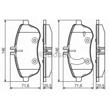 Колодки тормозные дисковые для MERCEDES C(C204,S204,W204), E(A207,C207,S212,W212), SLK(R172) <b>BOSCH 0 986 495 104</b>