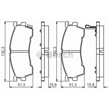 Колодки тормозные дисковые для MAZDA 323 F(BJ), 626(GE,GF), FAMILIA(BJ), MX-6(GE) <b>BOSCH 0 986 495 265</b>