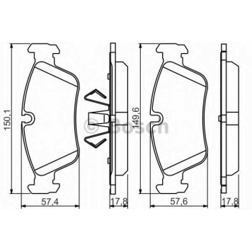 Колодки тормозные дисковые для BMW 1(E87), 3(E90) <b>BOSCH 0 986 495 276</b>