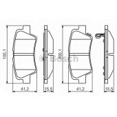 Колодки тормозные дисковые для HYUNDAI SONATA(NF) / KIA OPIRUS(GH), SOUL(AM) <b>BOSCH 0 986 495 351</b>