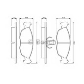 Колодки тормозные дисковые для CITROEN SAXO(S0, S1), XSARA(N0, N1, N2) / PEUGEOT 106(1, 1A, 1C), 205(20A/C, 20D, 741B), 306(7#, 7A, 7B, 7C, 7D, 7E, N#, N3, N5) <b>BOSCH 0 986 424 410</b>