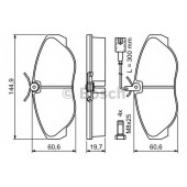 Колодки тормозные дисковые для FIAT DUCATO(230,230L,244) <b>BOSCH 0 986 424 556</b>