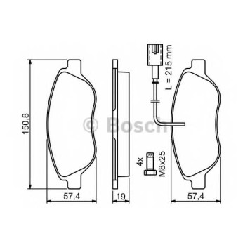 Колодки тормозные дисковые для FIAT BRAVO(198), STILO Multi(192), STILO(192) / LANCIA DELTA(844), LYBRA(839AX) <b>BOSCH 0 986 424 595</b>