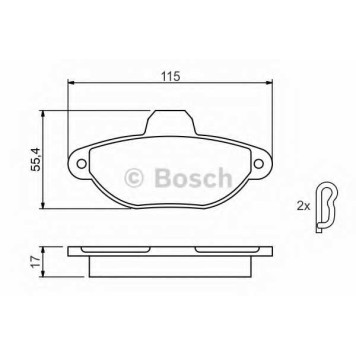Колодки тормозные дисковые для FIAT CINQUECENTO(170), PANDA(169), PUNTO(176, 176C, 176L, 188, 188AX), SEICENTO(187, 287) <b>BOSCH 0 986 461 119</b>