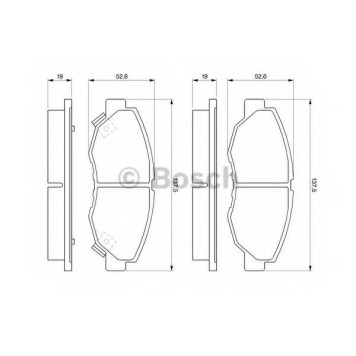 Колодки тормозные дисковые для HONDA ACCORD(CB,CC) <b>BOSCH 0 986 461 124</b>