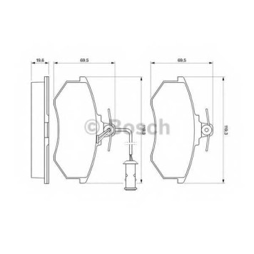 Колодки тормозные дисковые для AUDI 100(43,44,44Q,C2,C3), 200(43,44,44Q), QUATTRO(85) / CHERY FORA, J11 <b>BOSCH 0 986 466 693</b>