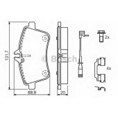 Колодки тормозные дисковые для MERCEDES A(W169), B(W245) <b>BOSCH 0 986 494 085</b>