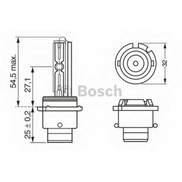 Лампа газоразрядная(ксеноновая) D2S 35Вт BOSCH 1 987 302 904-1