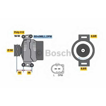 Генератор 200А для MERCEDES E(S211,W211) <b>BOSCH 0 124 625 002</b>