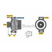 Генератор 180А для BMW 1, 3, 5, 6, X1, X3, X5, Z4 <b>BOSCH 0 121 715 112</b>