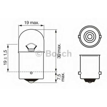 Лампа накаливания R5W 6В 5Вт BOSCH 1 987 302 605