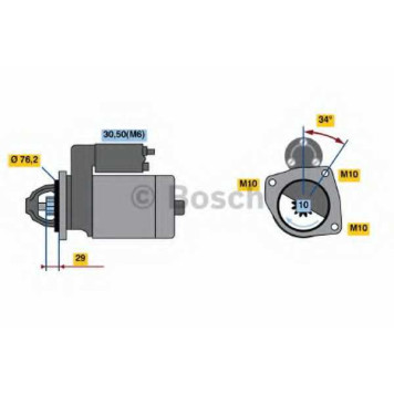 Стартер 1,1кВт для FORD B-MAX, C-MAX, ECOSPORT, FIESTA, FOCUS, FUSION / VOLVO C30, S40, V50 <b>BOSCH 0 001 107 499</b>
