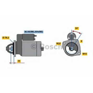 Стартер 1,4кВт для BMW 3(E30,E36,E46), 5(E34,E39,E60,E61), 7(E66, E67,E38,E65), X3(E83), Z3(E36), Z4(E85) <b>BOSCH 0 001 107 442</b>