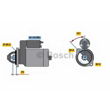 Стартер 1,1кВт для MERCEDES C, CLC, CLK, CLS, E, G, GL, GLK, M, R, S, SL, SLK <b>BOSCH 0 001 107 461</b>