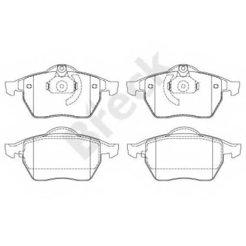 Колодки тормозные дисковые для CHEVROLET ASTRA, VECTRA / OPEL ASTRA(F08#,F48#), CALIBRA(85#), VECTRA(31#,36#,38#) / SAAB 9-5(YS3E) <b>BRECK 21829 00 701 00</b>