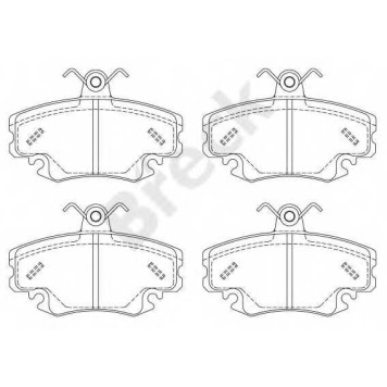 Колодки тормозные дисковые для RENAULT 11, 18, 19, 20, 21, 25, 30, 9, CLIO, ESPACE, EXPRESS, FUEGO, LOGAN, MEGANE, RAPID, SANDERO/STEPWAY, SUPER 5, THALIA, TWINGO <b>BRECK 21463 00 702 10</b>