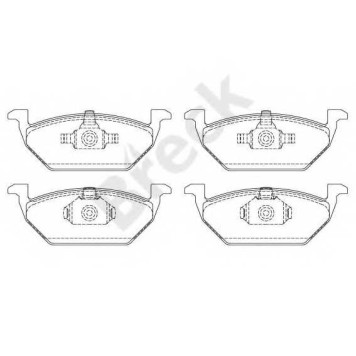 Колодки тормозные дисковые для AUDI A3 / SKODA FABIA, OCTAVIA, ROOMSTER / VW BORA, FOX, GOLF, NEW BEETLE, POLO <b>BRECK 23130 00 702 00</b>