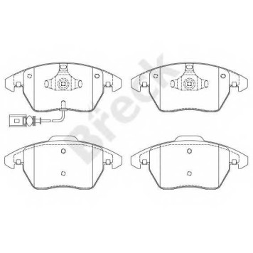 Колодки тормозные дисковые для AUDI A1, A3, TT / SKODA FABIA, OCTAVIA, RAPID, ROOMSTER, SUPERB, YETI / VW BEETLE, CADDY, CC, EOS, GOLF, JETTA, PASSAT, POLO, SCIROCCO, TOURAN <b>BRECK 23587 00 701 10</b>