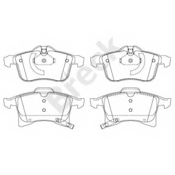 Колодки тормозные дисковые для OPEL ADAM, ASTRA(L08, L35, L48, L67, L69, L70), COMBO, CORSA(F08, F68, W5L), MERIVA, ZAFIRA(A05, F75#, P12) <b>BRECK 23832 00 702 10</b>