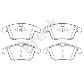 Колодки тормозные дисковые для FORD GALAXY, MONDEO, S-MAX / LAND ROVER FREELANDER, RANGE ROVER EVOQUE / VOLVO S60, S80, V60, V70, XC70 <b>BRECK 24123 00 701 00</b>