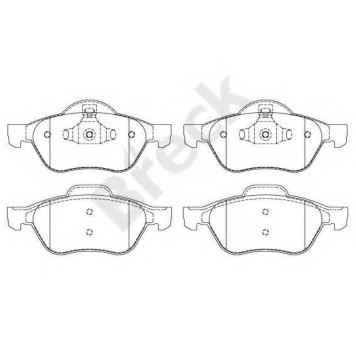 Колодки тормозные дисковые для RENAULT CLIO(BR0/1, CR0/1), GRAND(JM0/1#), MEGANE(BM0/1#, CM0/1#, EM0/1#, KM0/1#, LM0/1#), SCENIC(JM0/1#) <b>BRECK 24535 00 701 00</b>