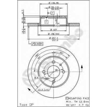 Тормозной диск BREMBO 08.4878.10